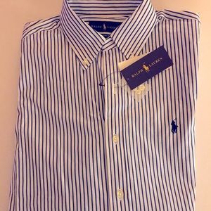 Ralph Lauren Blue Strip Long Sleeve Shirt Mens M